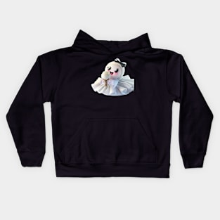 Cute ghost princess eating icecream Kids Hoodie